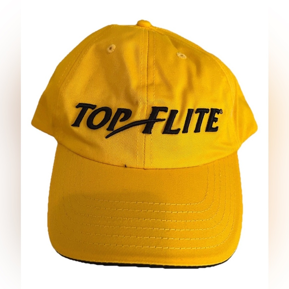 Top Flite Hat Cap Adjustable Strap-back Strap Back Yellow Golf Golfing Adult New